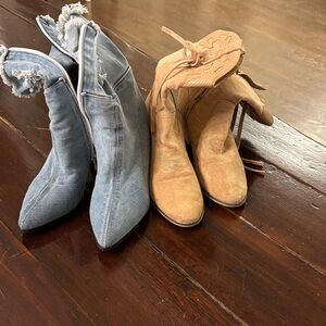 Stylish Denim and Suede Women's Boots size 9